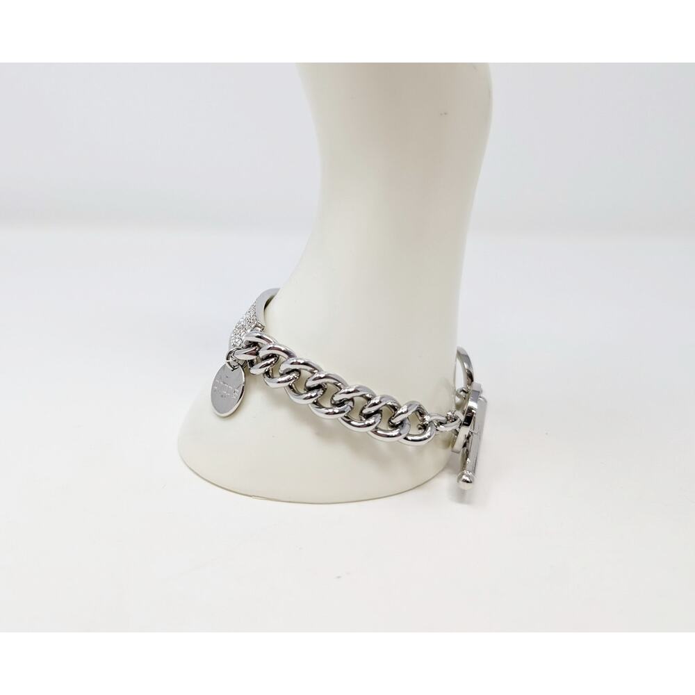 Chico's Bracelet Silver Tone Rhinestone Pave Style ID Bling Modern - Picture 5 of 6